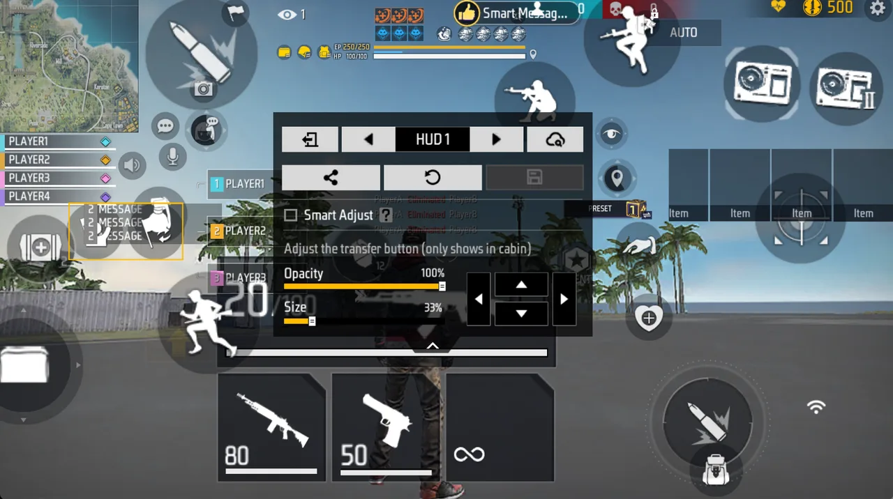 HUD de 4 dedos para Free Fire