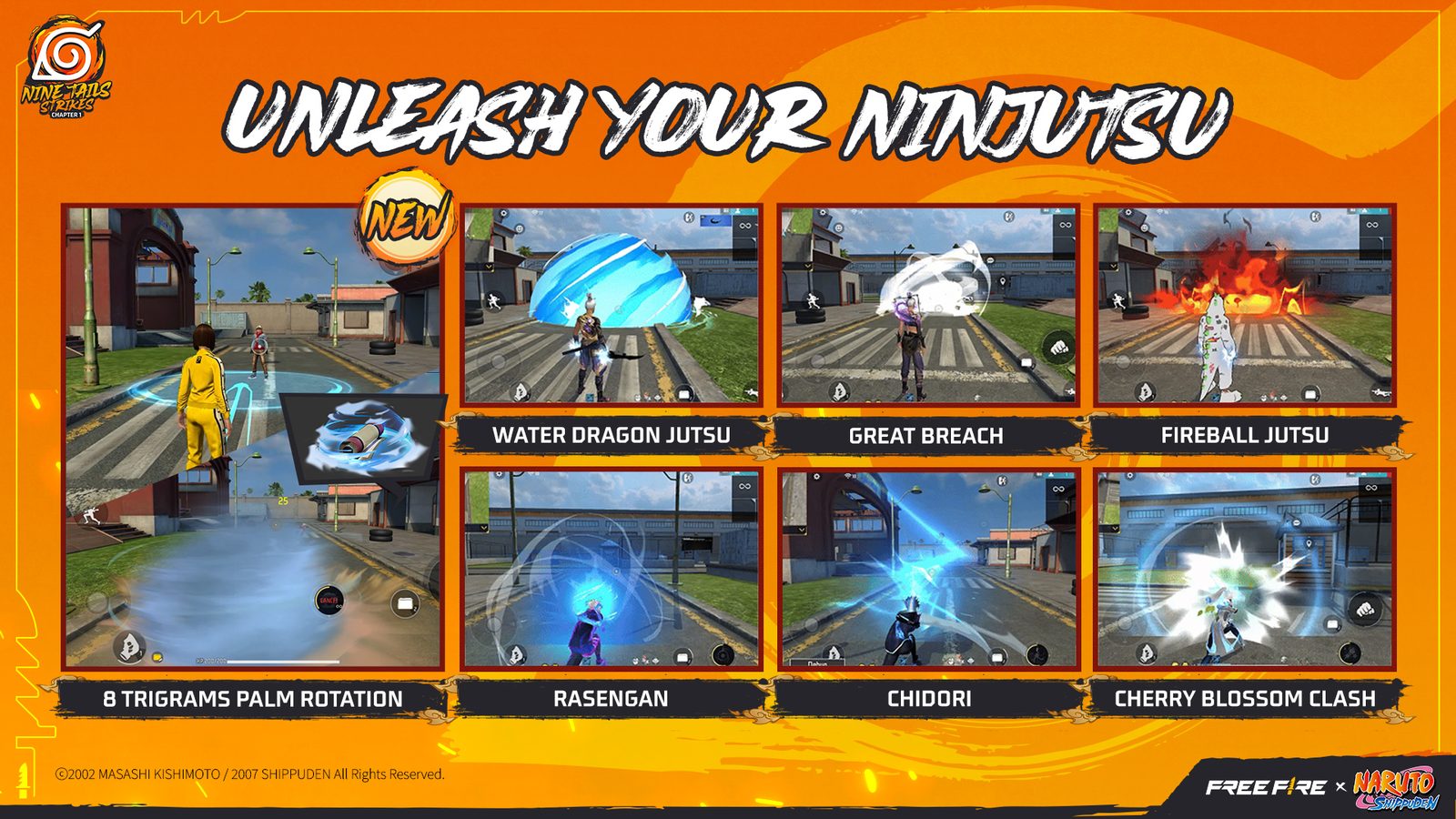 Las técnicas ninja de la colaboración de Free Fire con Naruto