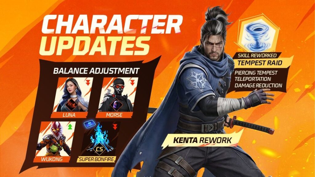 Kenta cambia por completo en Free Fire: así quedan él, Morse, Luna y Wukong